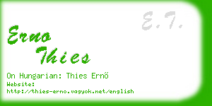 erno thies business card